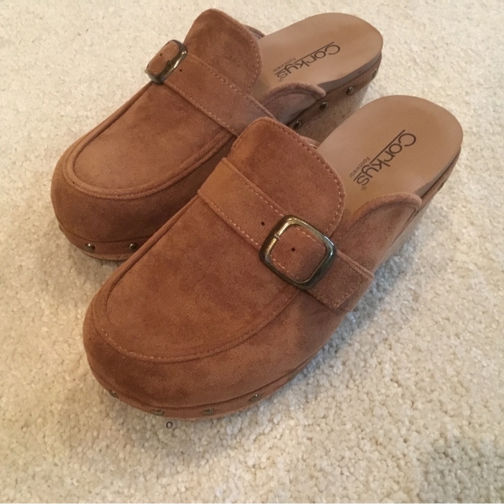 Corkys Tan Suede Slip-On Clogs